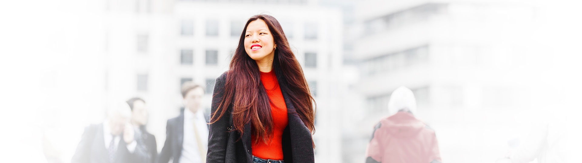 Young woman walking